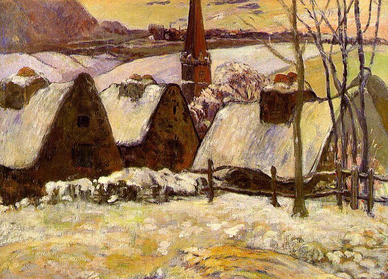 Paul Gauguin Breton Village in the Snow